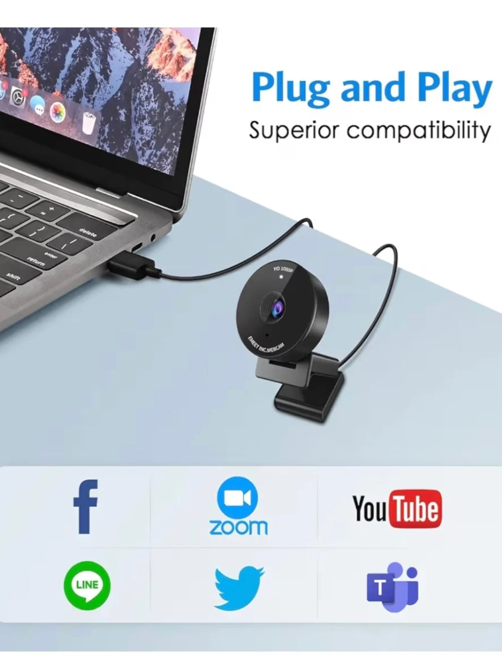 EMEET C950 Webcam For Video Conference Distance Learning Online Meetings 1080p